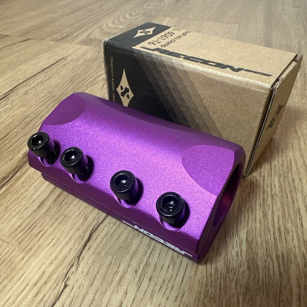 NEW Sacrifice Recon 4 Bolt SCS Scooter Clamp Polished Purple New In Box